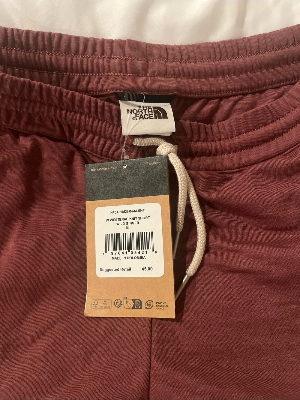The North Face Women's Knit Athletic Shorts in Wild Ginger